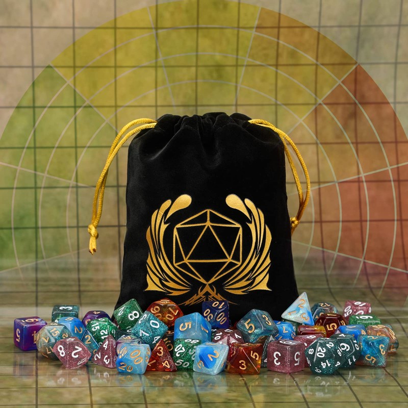 Polyhedral Dice, Coyeekn 7 x 7 Sets (49 Pieces) Polyhedral
