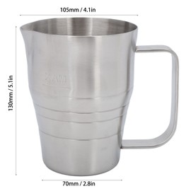 Milk Frothing Pitcher, 24oz Stainless Steel Steaming Pitcher Milk Frother Cup for Espresso Cappuccino Latte Coffee Art, Silver