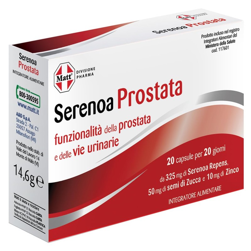 Matt Pharma, Serenoa Prostata, Integratore Alimentare a Base di Zinco,