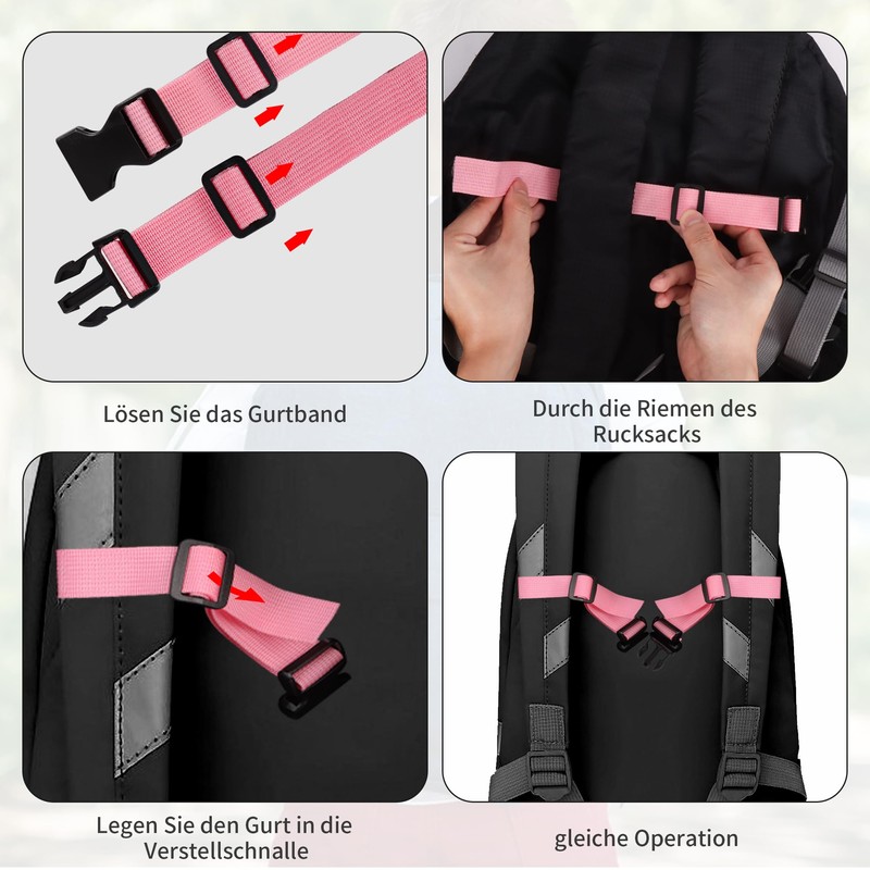 Moorle Adjustable Chest Strap Backpack, Pack of 2 Nylon Backpack