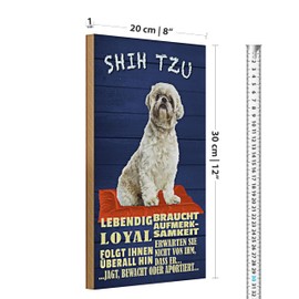 Shih Tzu Metallschild | Dekoratives Wandbild für Hundeliebhaber | Geeignetes Geschenk für Tierfreunde | 20 cm x 30 cm