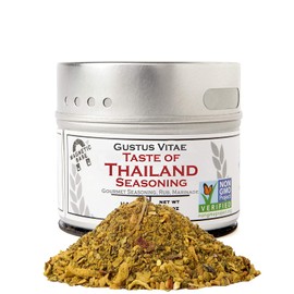 Taste of Thailand Seasoning | Non GMO Verified | Magnetic Tin | Spice Blend | 1.4oz | Crafted in Small Batches by Gustus Vitae | #28