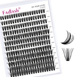 Cluster Lashes D Curl Lash Clusters 240 Pcs Lash Extension Clusters Individual Lashes Soft DIY Eyelash Extensions Mixed Tray Eyelash Clusters Natural Look (50D-0.07D, 12-18mm)