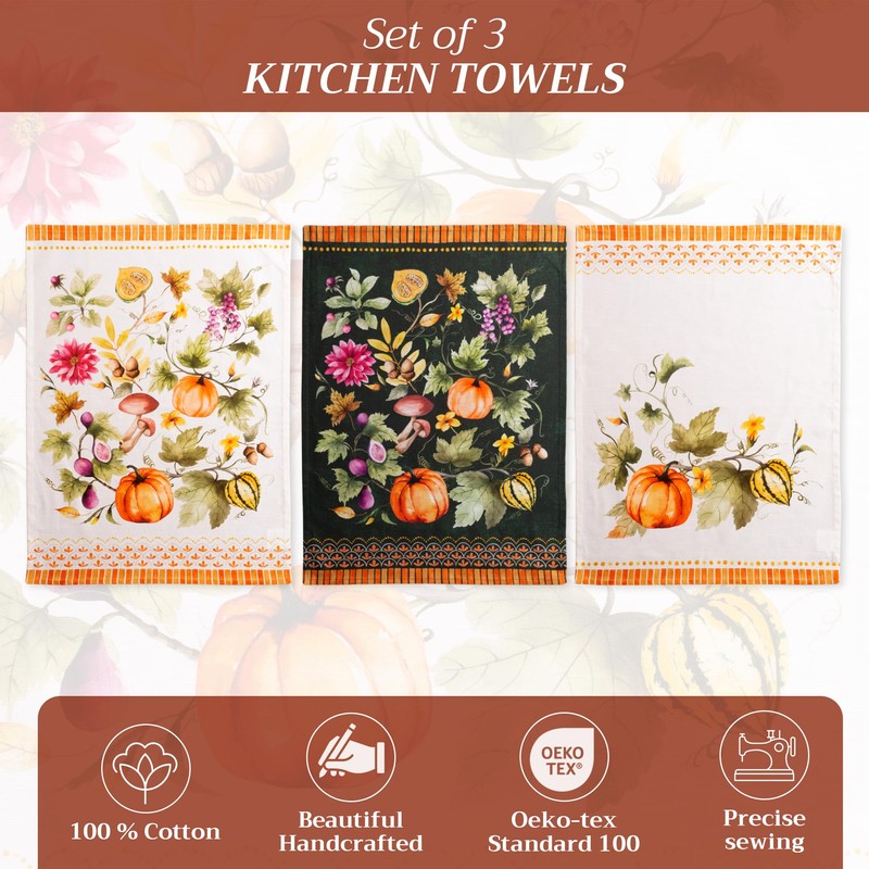 Maison d' Hermine Kitchen Towels Set of 3 100% Cotton