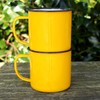 eBuyGB Set of 2 380ml Coloured Enamel Mugs Retro Outdoor