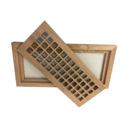 4 Inch x 12 Inch Red Oak Hardwood Vent Floor Register Flush Mount with Frame, Eggcrate Style, Unfinished