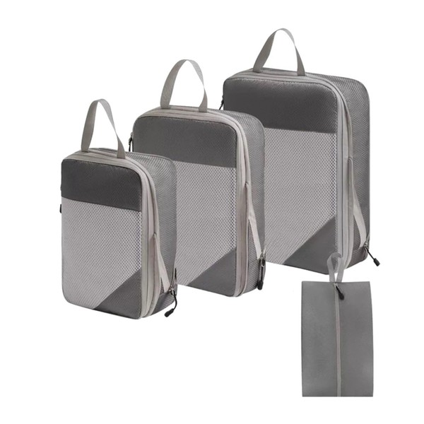 QUINTRA Compression Pack Cubes 3/4 Set Compressible Packing Cubes with