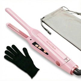 Mini Pencil Flat Iron for Short Hair - 0.3" Ultra-Thin Hair Straightener & Curler, 9 Temp (190°F-430°F), Ceramic Tourmaline, Fast 30s Heat Up, Travel Kit with Pouch & Glove, Dual Voltage