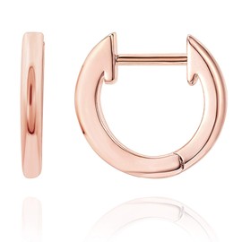 PAVOI 14K Rose Gold Vermeil Sterling Silver Cuff Earrings Huggie Stud | Small Hoop Earrings for Women
