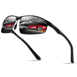 Full Frame Polarized Reader Sunglasses for Men and Women, Wrap Around Sports Sun Reading Glasses UV Protection (black, 1.5x)