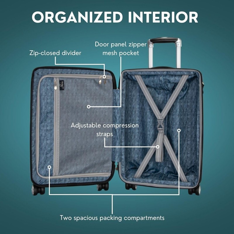 Skyway Nimbus 4.0 Expandable, Durable Hardside, 4 Wheel Spinner, Lightweight