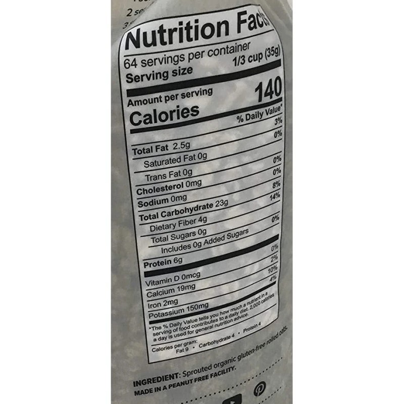 +ONE Organic Gluten Free Oatmeal Cereal 80 Ounce Whole Grain