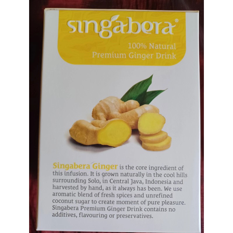 Singabera Original Lemon Ginger Drink, 12 packets
