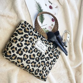 znmeny Women's Makeup Pouch, Cosmetic Pouch, Large Capacity, Cute, Stylish, Square, Storage Pouch, Portable, For Travel