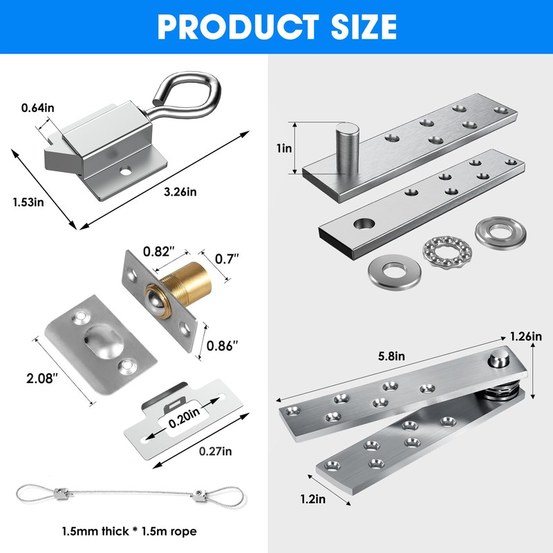 Pisman Pivot Door Hinges, Hidden Hinge Heavy Duty with Accessories