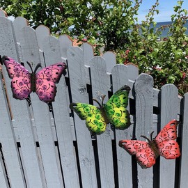 Green Jem Garden 3 x Small Butterfly Decorative Metal Wall Art