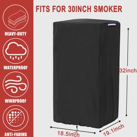30-Inch Smoker Cover for Masterbuilt for East Oak,420D Smoker Covers for Outside,Electric Smoker Cover,Smoker Grill Cover-19L X 18" W X 32" H