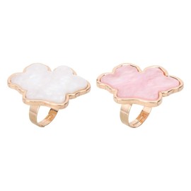 2pcs Shell Ring Palette Gel Nail Polishes Nail Painting Nail Polish Ring Nail Color Toning Plate Ring Mini Finger Ring Plates Manicure Ring Painted Miss Makeup Palette White Resin