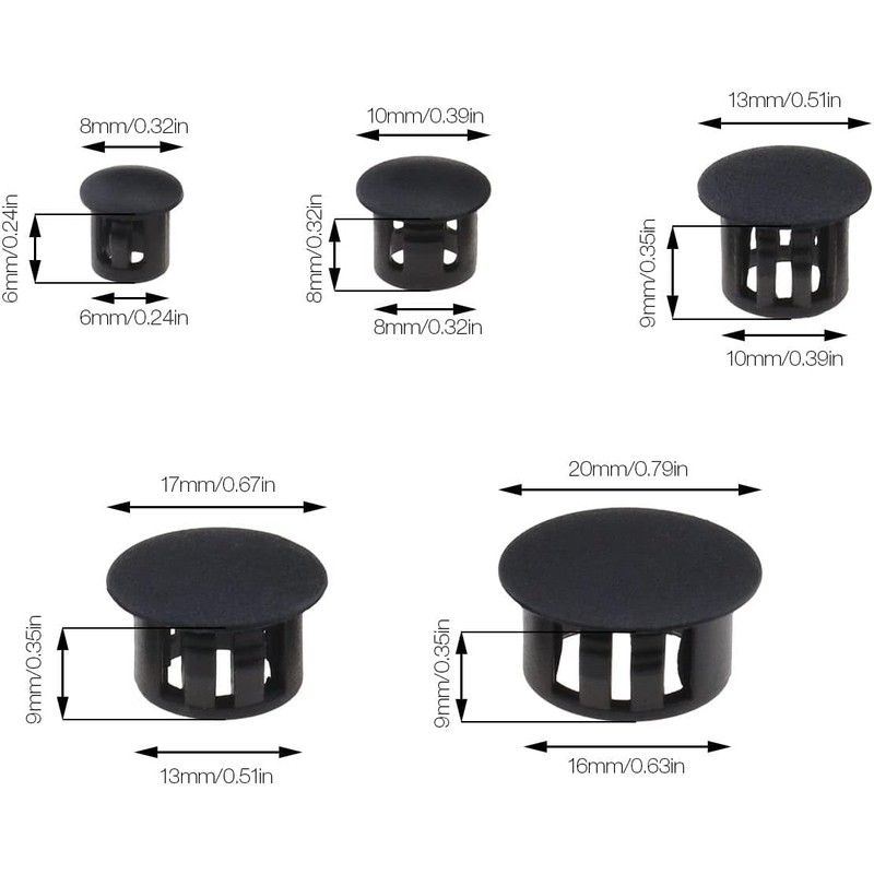 100Pcs Plastic Hole Plug Replacement Flush Type Hole Plugs Snap