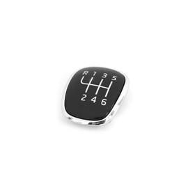Skoda 5E0798117 Badge Comfort Gear Knob 6 Speed Manual Transmission Trim Clip Chrome Black *** Please note mounting system *** Only for vehicles with comfort gear lever knob