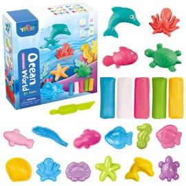 TOPJOWGA Kneading Accessories Kneading Tool, Kneading Accessory Set, DIY Kneading Tool Underwater World Plasticine Tools, Children's Crafts Educational Creative Gift from 3 4 5 Years (Underwater