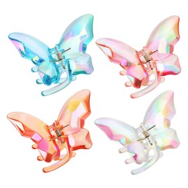 BESPORTBLE 4pcs Colorful Butterfly Hair Claw Clips Non Slip Styling Jaw Clips for Women Cute Hair Accessories Strong Hold for Daily Use and Fashionable Looks
