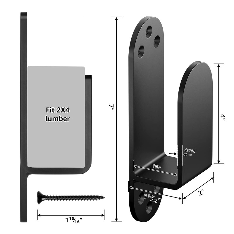 2x4 Door Barricade Brackets Heavy Duty Upgraded Door Bar Holder