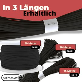 123Paracord Paracord 425 3 mm Type Ideal for DIY Projects, Camping and Outdoor Adventures - Basic Colours