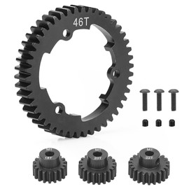 daitoku 46T 1 Mod Hardened Steel Spur Gear with 18T 20T 22T Motor Pinion Gear Compatible with Traxxas 1/10 Maxx 1/5 X-Maxx 1/10 E-REVO 2.0 VXL 1/7 XO-1