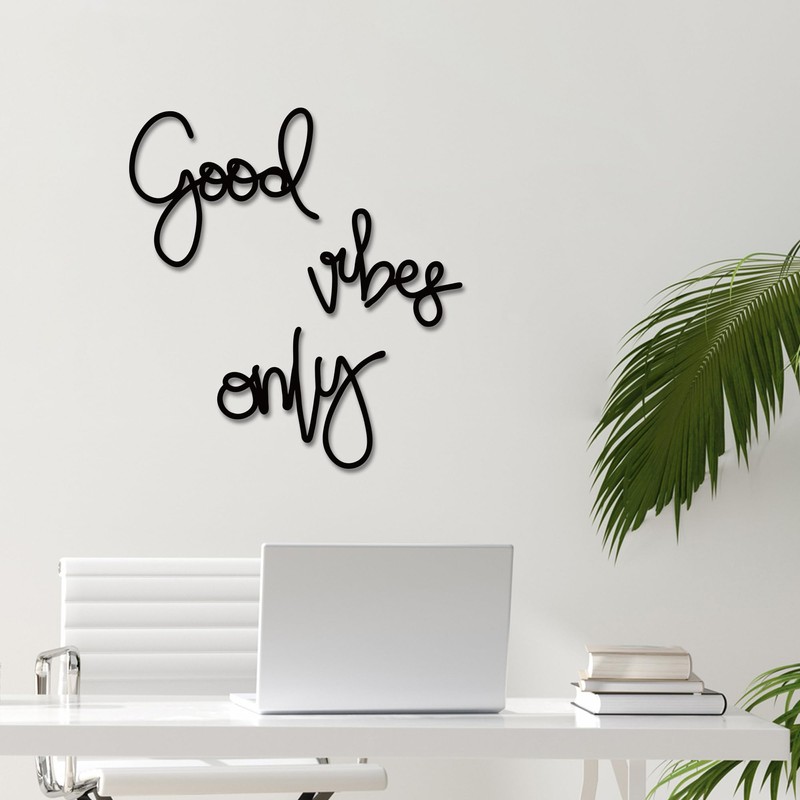 Rajukit Good Vibes Only Metal Wall Decor Inspirational Wall Signs