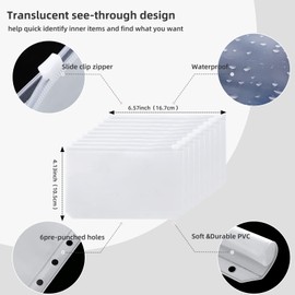 NICOOTH Budget Binder Cash Envelopes for Budgeting Money Organizer for Cash Money Envelopes for cash Leather A6 Budget Binder with zipper envelopes (blackblack)