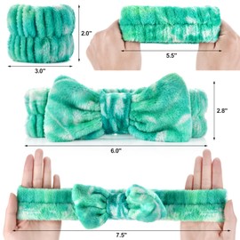 Wteehn 6pcs Headband and Wristband for Face Washing, Makeup Spa Skincare Headband, Skin Care Face Wash Headbands Wrist Bands Tools Set, for Women and Teen Girls Gifts
