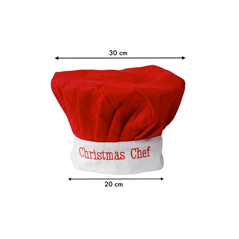 Adult Christmas Chef HAT Christmas Cook RED - 1 PC