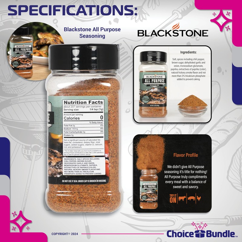Blackstone All Purpose (AP) Seasoning – Gourmet Griddle Premium Barbecue