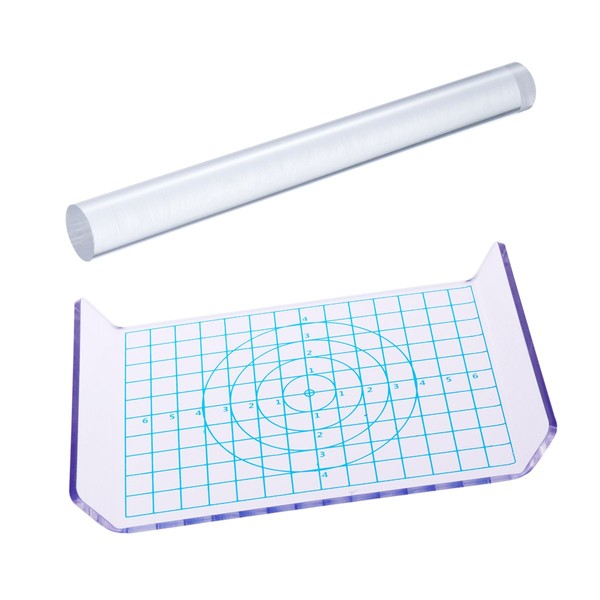 ROSENICE Acrylic Clay Roller with Acrylic Plate with Measuring Grid