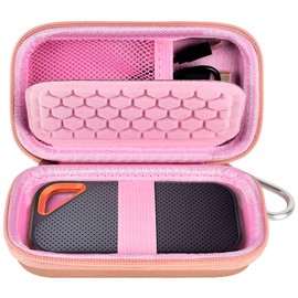 Hard Case Compatible with SanDisk Extreme PRO/for SanDisk 500GB 1TB 2TB 4TB Portable External SSD. Carrying Travel Holder for Crucial X8 External Solid State Drive (Box Only) -Rose Gold