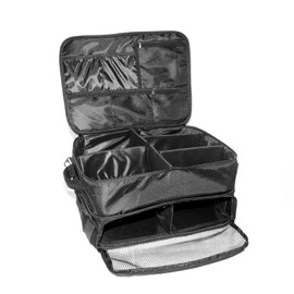 LIWSHWZ 2 Layer Golf Trunk Organizer,Waterproof Car Golf Locker Storage Bag with Separate Ventilated Compartment for 2 Pair Shoes Up to US Mens 16,Mesh bag for Balls,Tees, Clothes, Gloves, Accessories