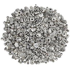 KYEYGWO 230 g Assorted Alloy Bead Spacer, Tibetan Style European Beads for Jewellery, DIY, Bracelets, Charms, Alloy Steel