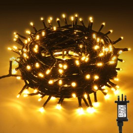 20M 200LED Christmas Tree Lights, 8 Modes Outdoor Fairy Lights Plug in, Waterproof Outdoor String Lights Mains Powered for Bedroom, Garden, Party, Wedding, Christmas Decoration( Warm White)