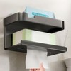 Toilet Paper Dispenser Shelf Space Saving Multifunction Wall Mounted Self