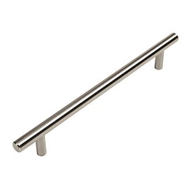 Cosmas 5 Pack 305-192SN Satin Nickel Cabinet Hardware Euro Style Bar Handle Pull - 7-1/2" Inch (192mm) Hole Centers, 10" Overall Length
