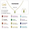 FASHGOOD 14K Gold Plated Birthstone Necklace for Women Girls,Dainty august-peridot