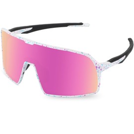 Ukoly Baseball/Running Sunglasses Cycling Glasses For Men Women,Sport Sunglasses HD Lens UV400 Protection TR90 Frame 650 (HD Pink)