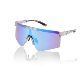 Hihaha 1 Pc Motorcycle Riding Goggles Anti-glare Tri-acetel Cellulose PC UV400 Cycling Sunglasses Blue Lens Black White Frame