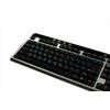 Spanish (Latin American) Keyboard Sticker with Blue Lettering Transparent Background
