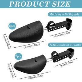 GOEDCH Plastic Shoe Stretcher: 4 Pairs Practical Adjustable Metal Spring Shoe Stretcher, Stronger Shoe Stretcher Shoe Shaper for Men and Women for All Types of Shoes (Black), black