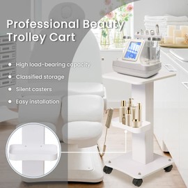 SEA PUNK Salon Spa Trolley Cart, Esthetician Cart with Wheels, Beauty Rolling Trolley Stand Instrument, Tray Rolling Cart with Storage Tray