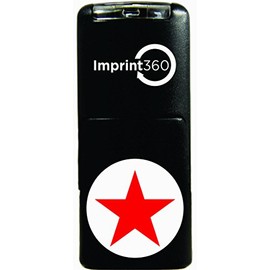 Imprint 360 AS-IMP2019 Round Teacher Stamp - Solid Star, Red Ink, Durable, Light Weight Self-Inking Stamp, 5/8" Impression Area