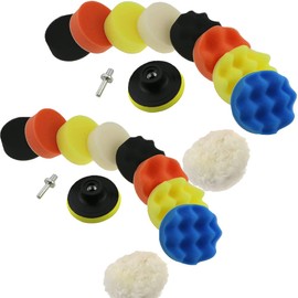 Jiula 22 Pcs 3 Inch Kit de Almohadilla Esponja de Pulidora - Esponja de Pulidora de Coche para automóviles para Lijado, Pulido, Encerado y Esmalte para Autos