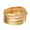 MILAKOO 12Pcs Gold Multi Layer Bangle Cuff Stackable Ethnic Glossy